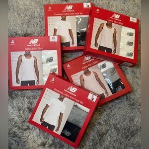 New Balance Men’s S M L Premium Cotton T-Shirts & Tank Undershirts Multi-Pack
